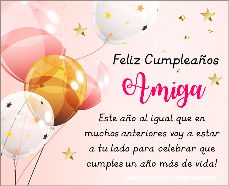 ▷ Tarjetas de Cumpleaños para un Amiga Imágenes con frases ? ?